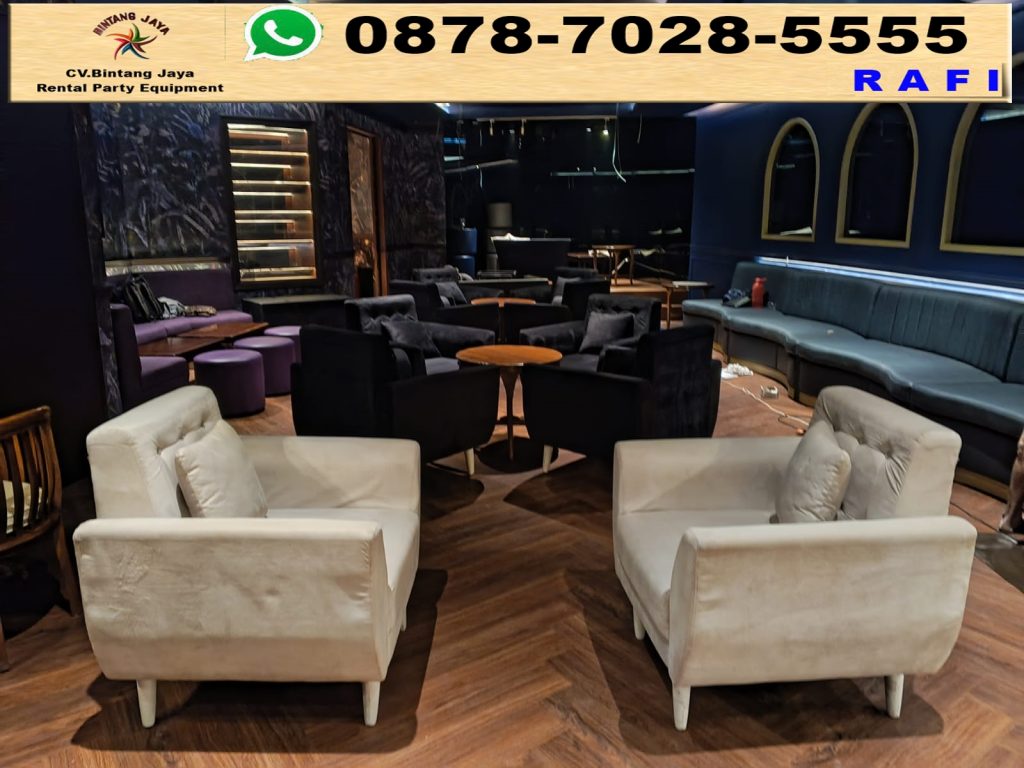 Rental Sofa Kaki Kayu Event Multivision Tower Jakarta