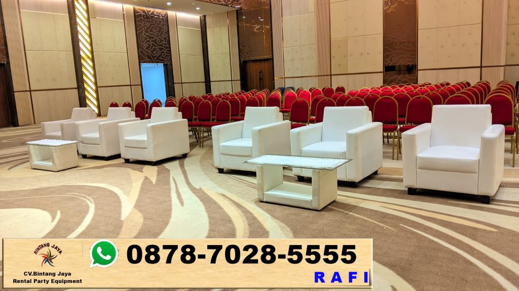 Rental Sofa Kaki Kayu Event Multivision Tower Jakarta