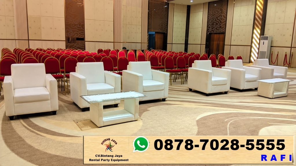 Rental Sofa Kaki Kayu Event Multivision Tower Jakarta