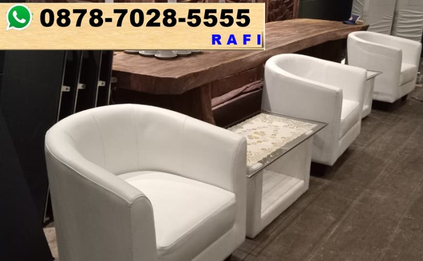 Rental Sofa Oval Dan Barstool Putih Jakarta