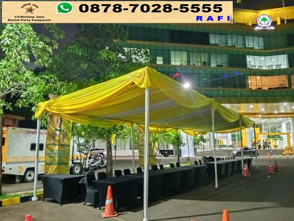 Rental Tenda Konvensional Dekorasi Kain Kuning Jakarta