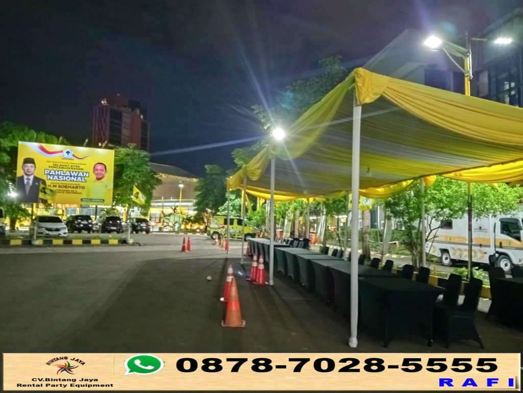 Rental Tenda Konvensional Dekorasi Kain Kuning Jakarta