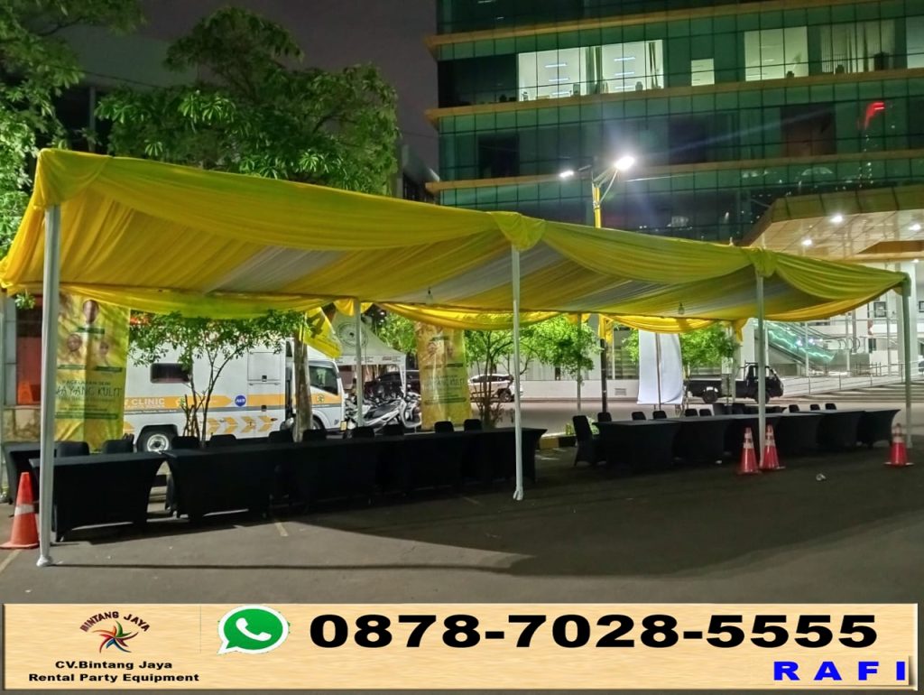 Rental Tenda Konvensional Dekorasi Kain Kuning Jakarta