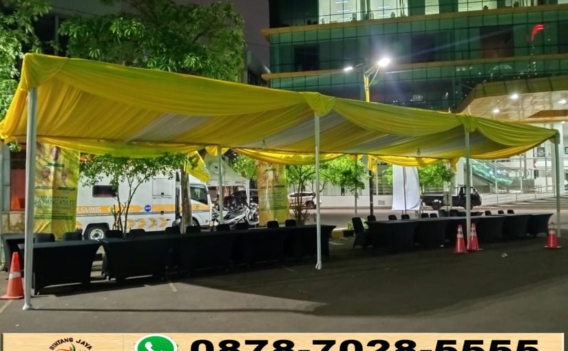 Rental Tenda Konvensional Dekorasi Kain Kuning Jakarta