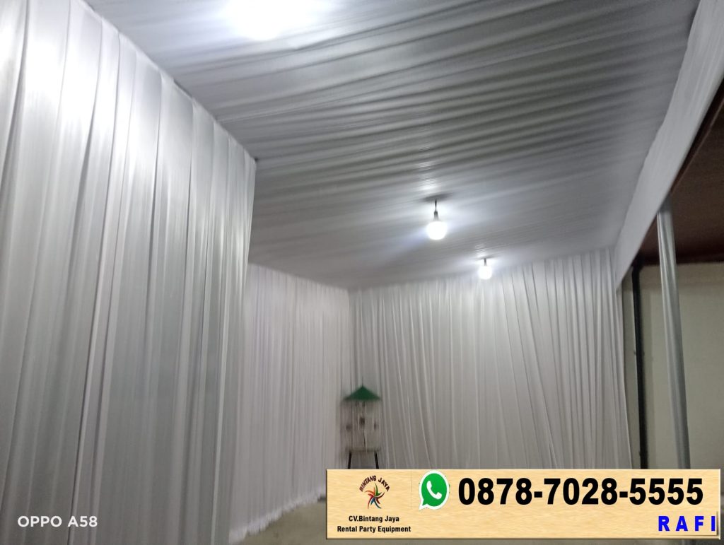 Sewa Tenda Event Bukber Dekorasi Serut Kain Putih Jakarta