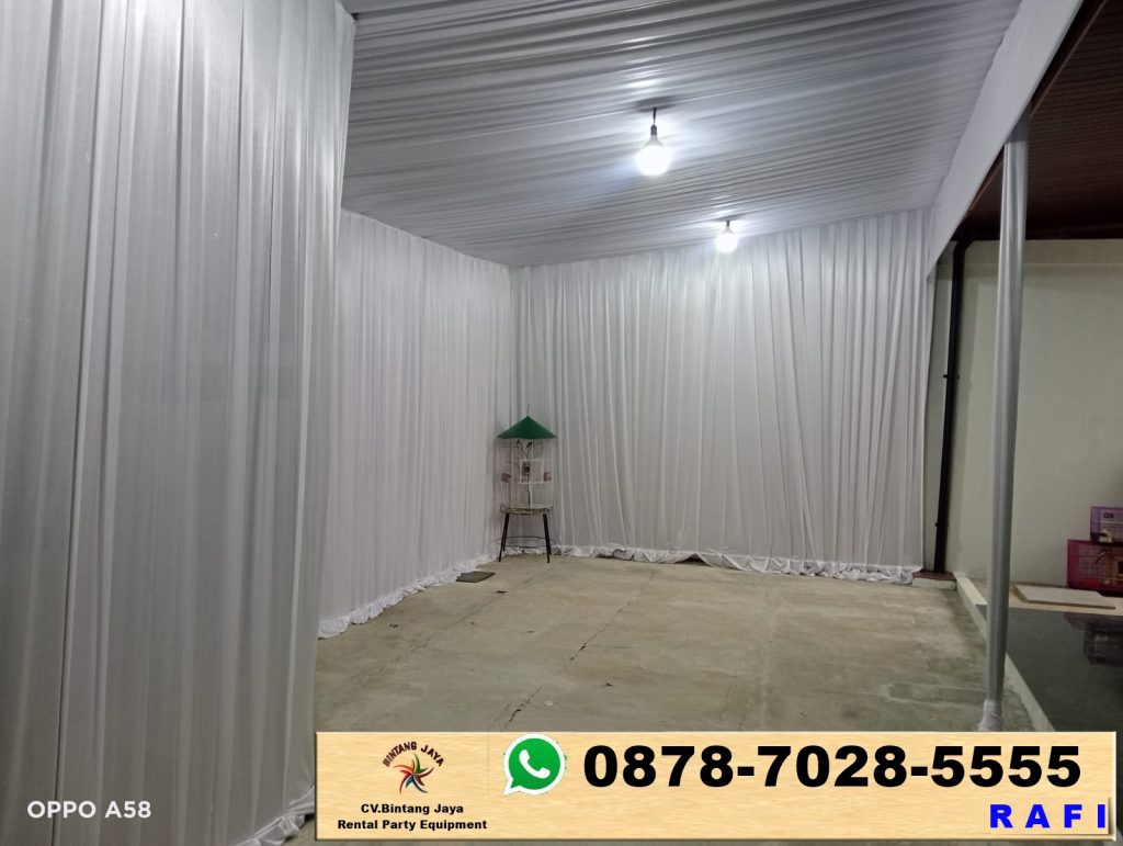 Sewa Tenda Event Bukber Dekorasi Serut Kain Putih Jakarta