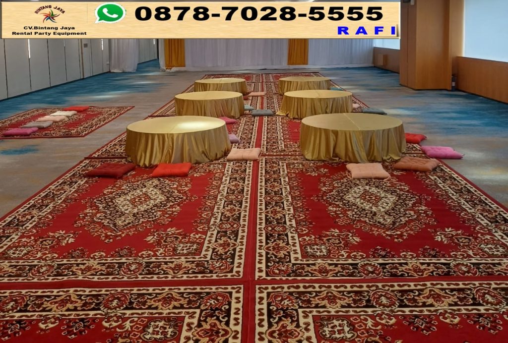 Sewa Karpet Permadani Set Meja Lesehan Event Gedung Kementan