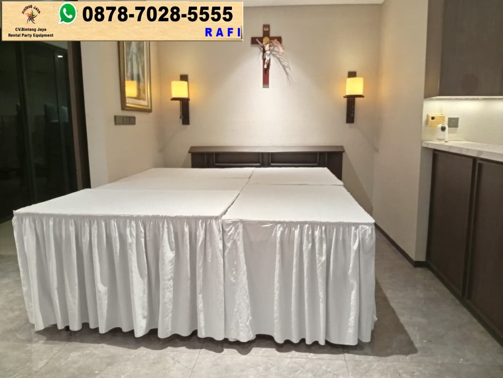 Sewa Meja Dan Panggung Set Backdrop Cikarang