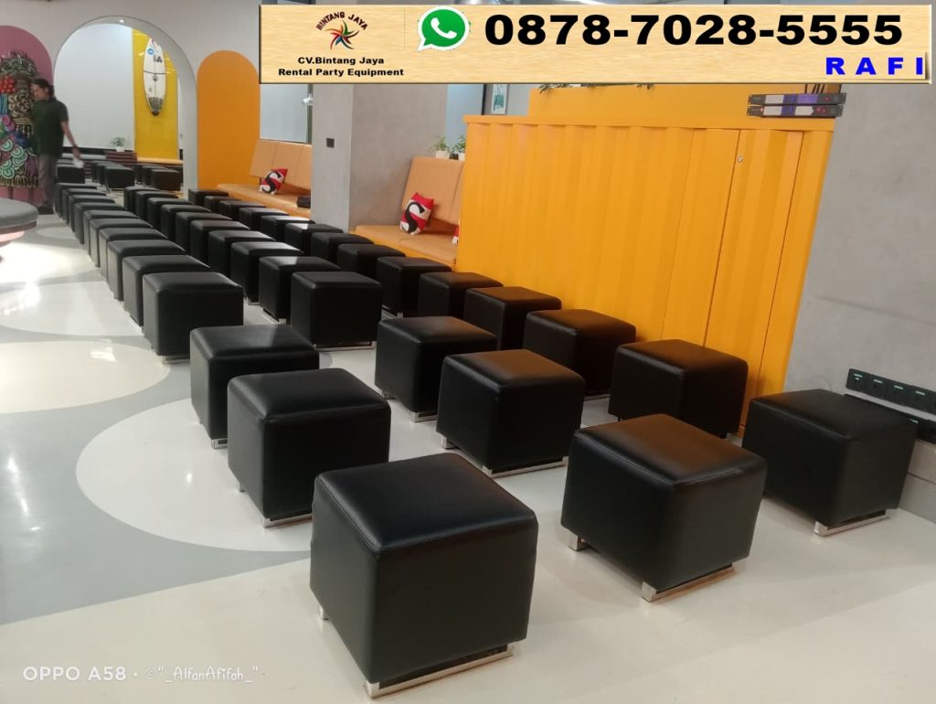 Jasa Sewa Kursi Puff Kotak Warna Hitam Jakarta