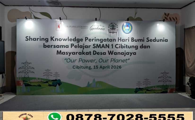 Sewa Backdrop Flexy China Dan Karpet Buana Abu-abu Event SMAN 1 Cibitung Bekasi