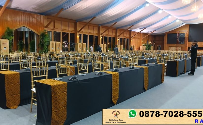 Sewa Meja Runner Batik Dan Kursi Tiffany VIP Gold Jakarta