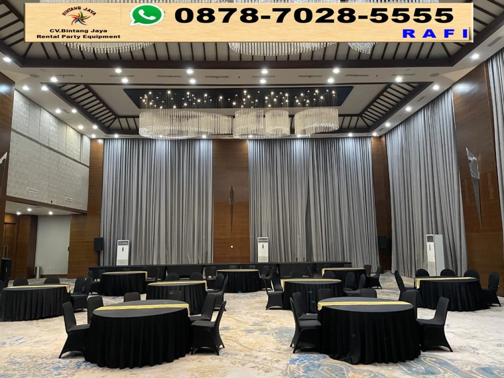 Jasa Sewa Round Table 180cm Taplak Hitam Depok