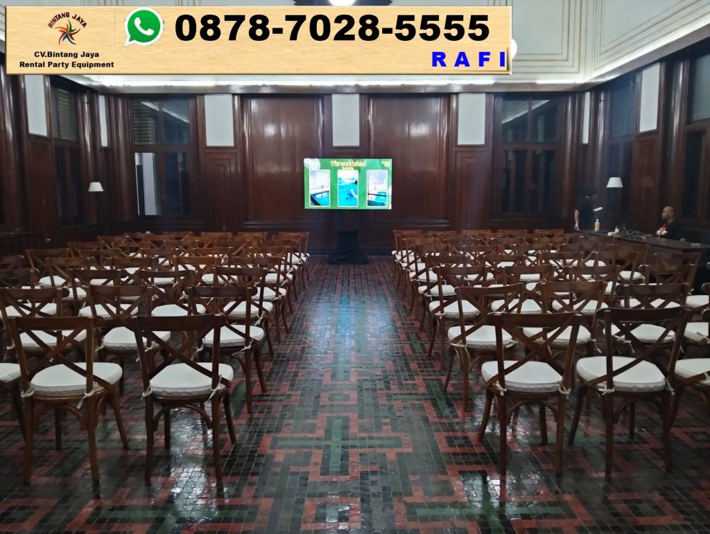 Rental Kursi Kayu Desain Silang Atau Cross Back Bekasi