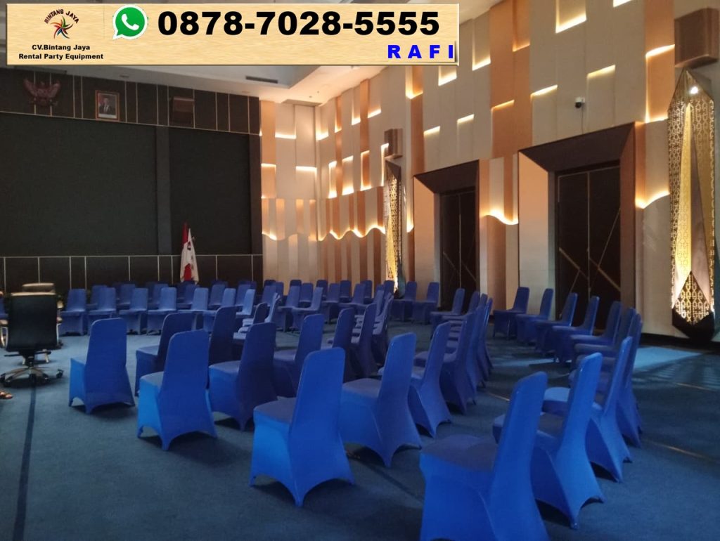 Sewa Meja Kursi Cover Biru Jakarta