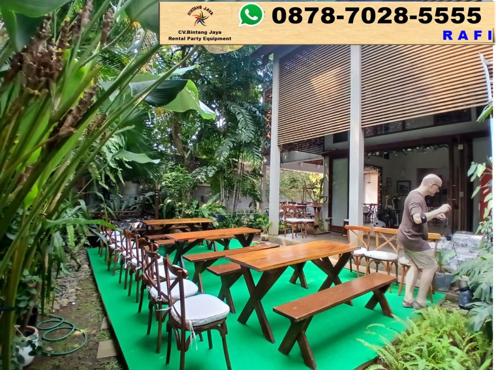 Rental Bangku Meja Taman, Kursi Cross Back Dan Meja Jakarta