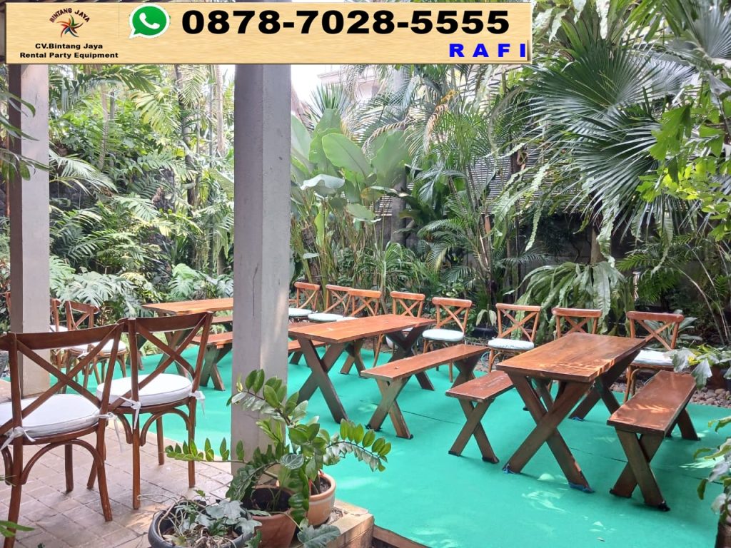 Rental Bangku Meja Taman, Kursi Cross Back Dan Meja Jakarta