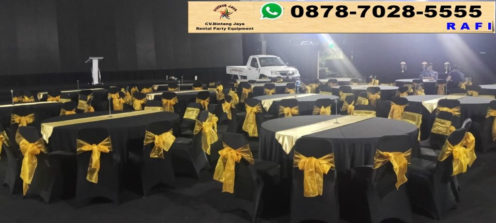 Sewa Meja Runer Gold Dan Kursi Pita Gold Event Dome Park Senayan