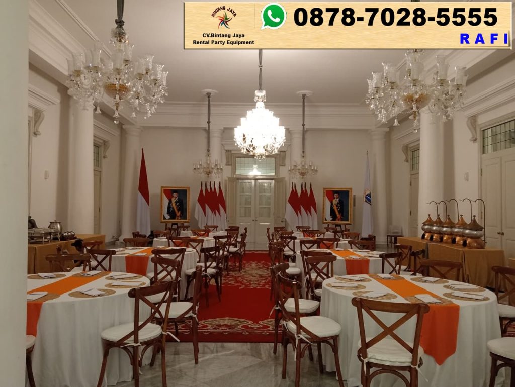 Sewa Round table Dan Kursi Silang Kayu Jakarta