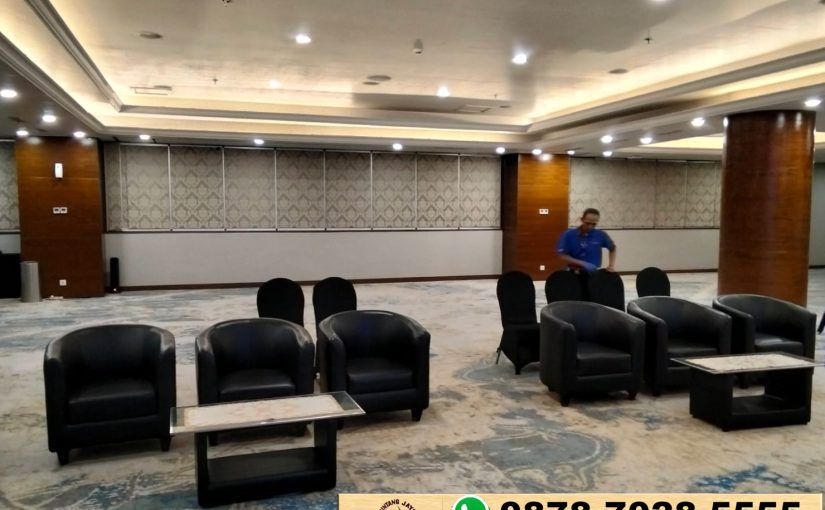 Sewa Sofa oval Warna Hitam Event Hk Tower Jakarta