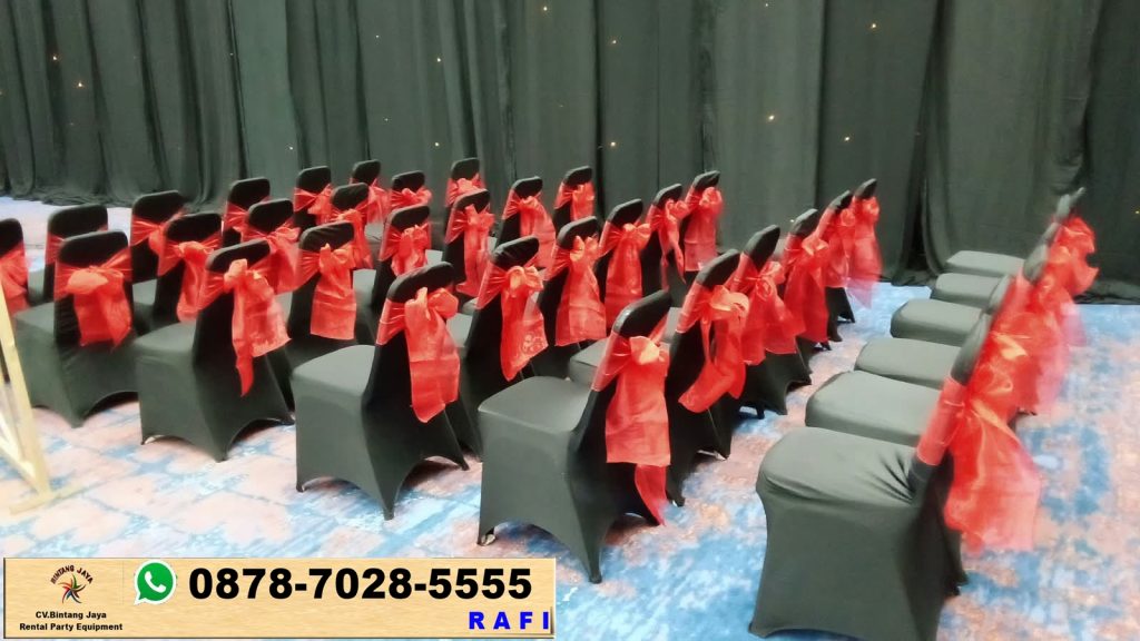 Sewa Futura Dan Sarung Kursi Hitam Pita Merah Jakarta 0878-7028-5555