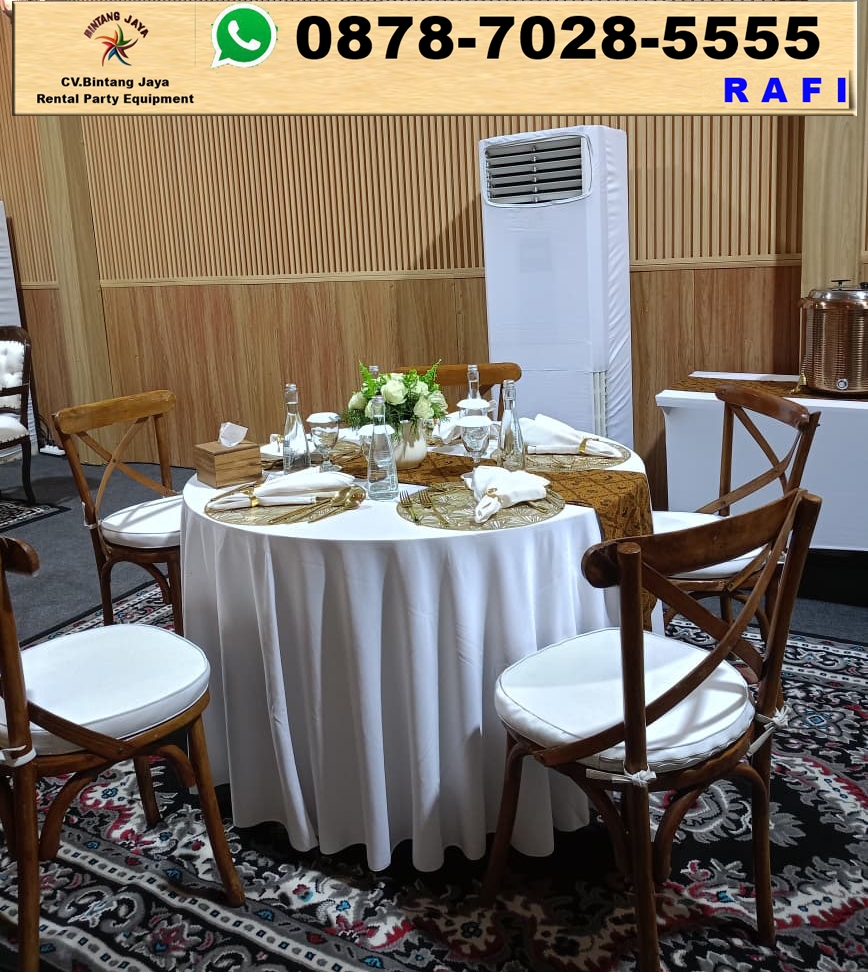 Sewa Kursi Silang Kayu Serta Round Table Event Monas Jakarta