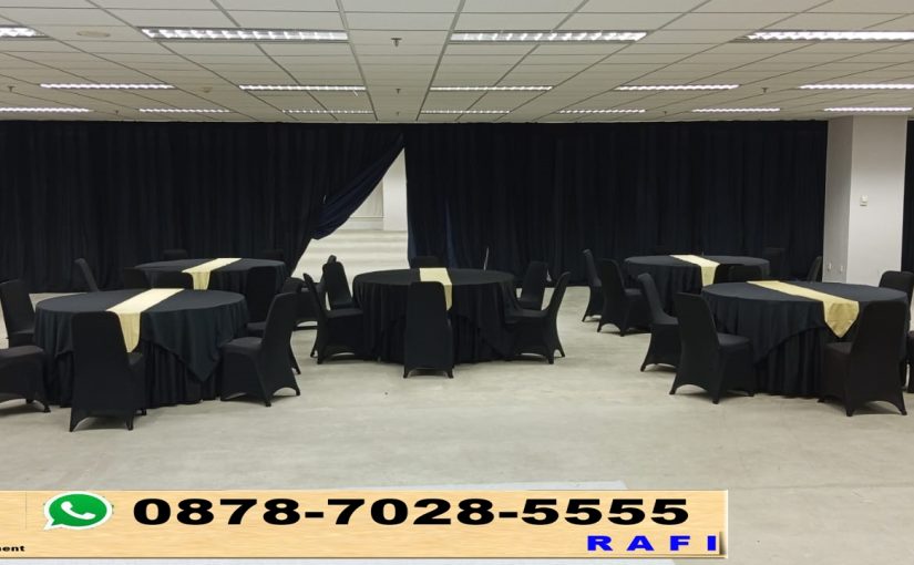 Sewa Sarung Kursi & Taplak Meja hitam Event Tower Monas Jakarta