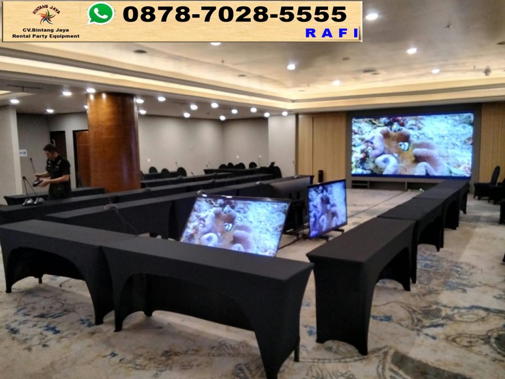 Rental Meja IBM Taplak Hitam Jakarta 0878-7028-5555