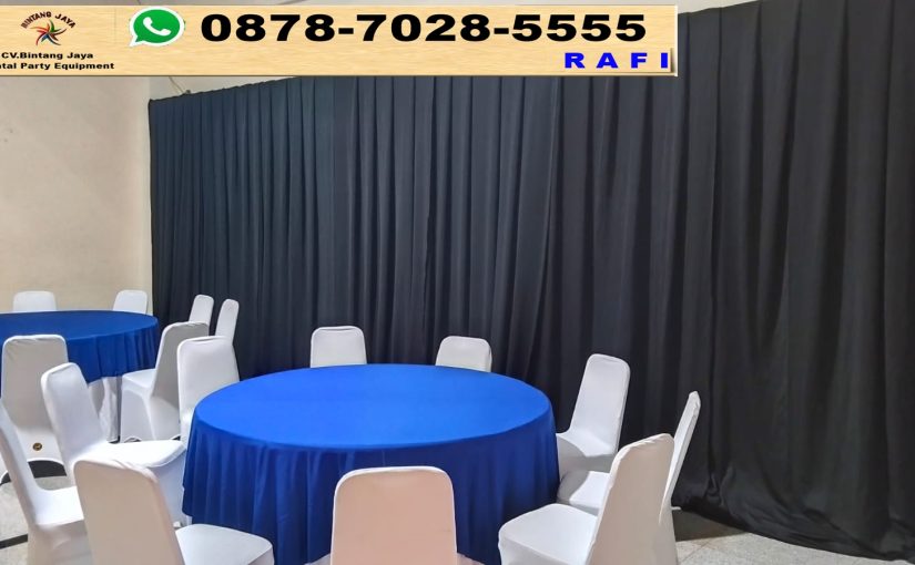 Rental Tirai Penutup Dinding Warna Hitam Jakarta 0878-7028-5555