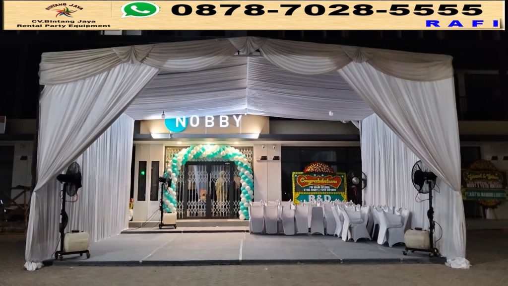 Sewa Tenda Hanggar Dekor Serut Putih Bintaro JakSel 0878-7028-5555