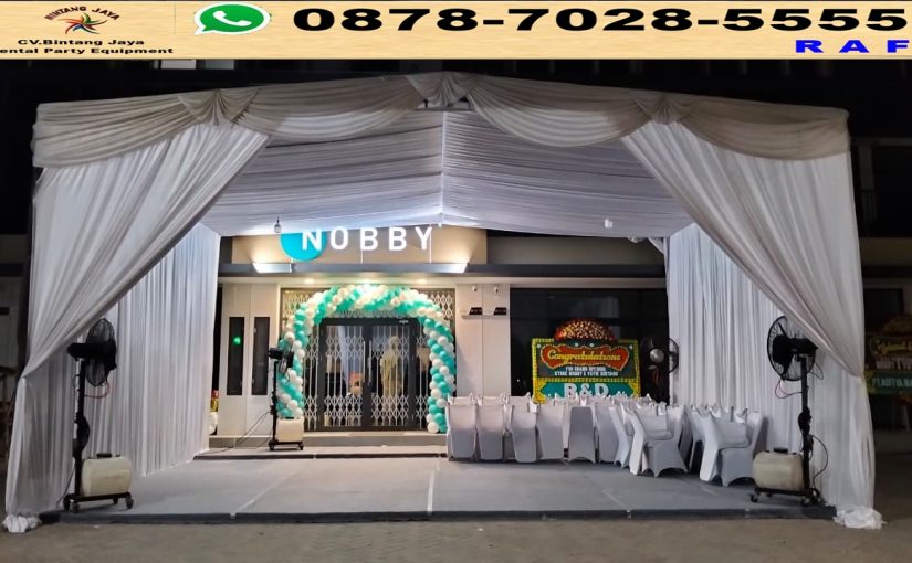 Sewa Tenda Hanggar Dekor Serut Putih Bintaro JakSel 0878-7028-5555