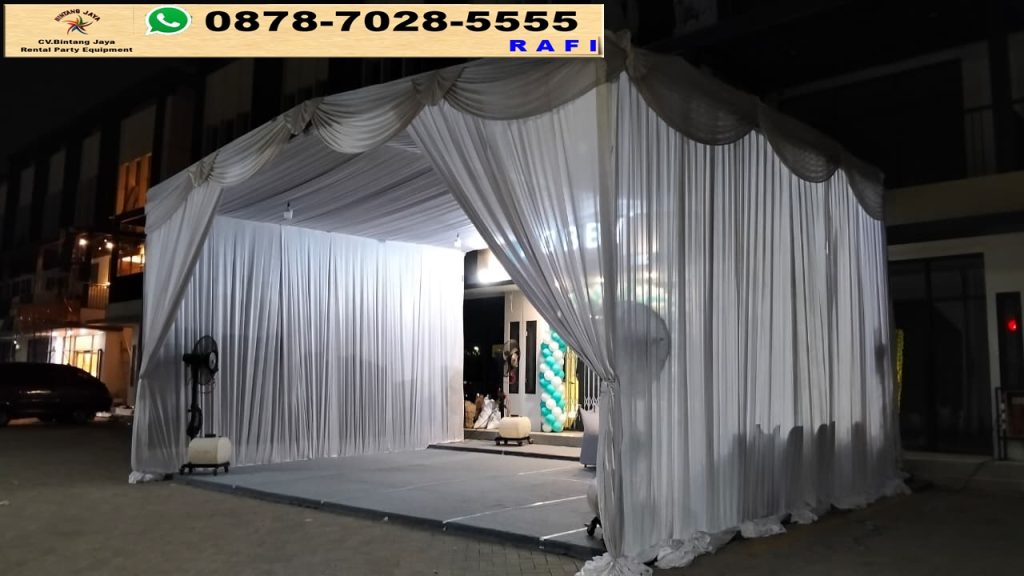Sewa Tenda Hanggar Dekor Serut Putih Bintaro JakSel 0878-7028-5555